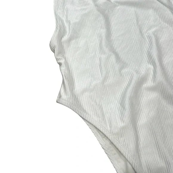 Aerie Shiny Rib Birthday Scoop Cheekiest One Piece Swimsuit NWT Beach Satiny - Picture 8 of 10